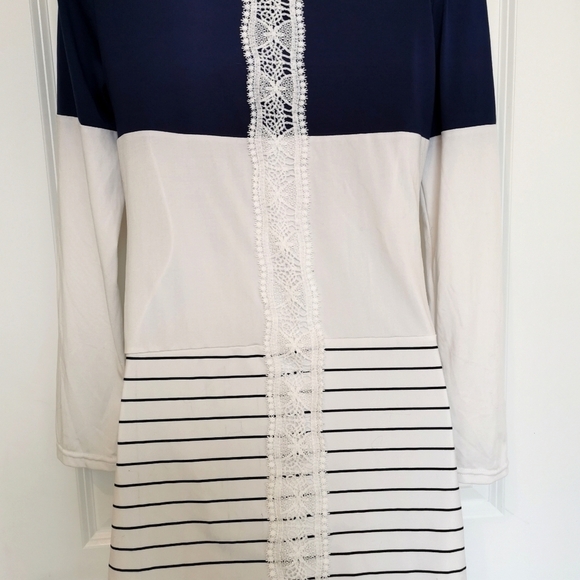NWOT NAVY Long sleeve blue white nautical jersey tunic top sz s - Picture 9 of 11